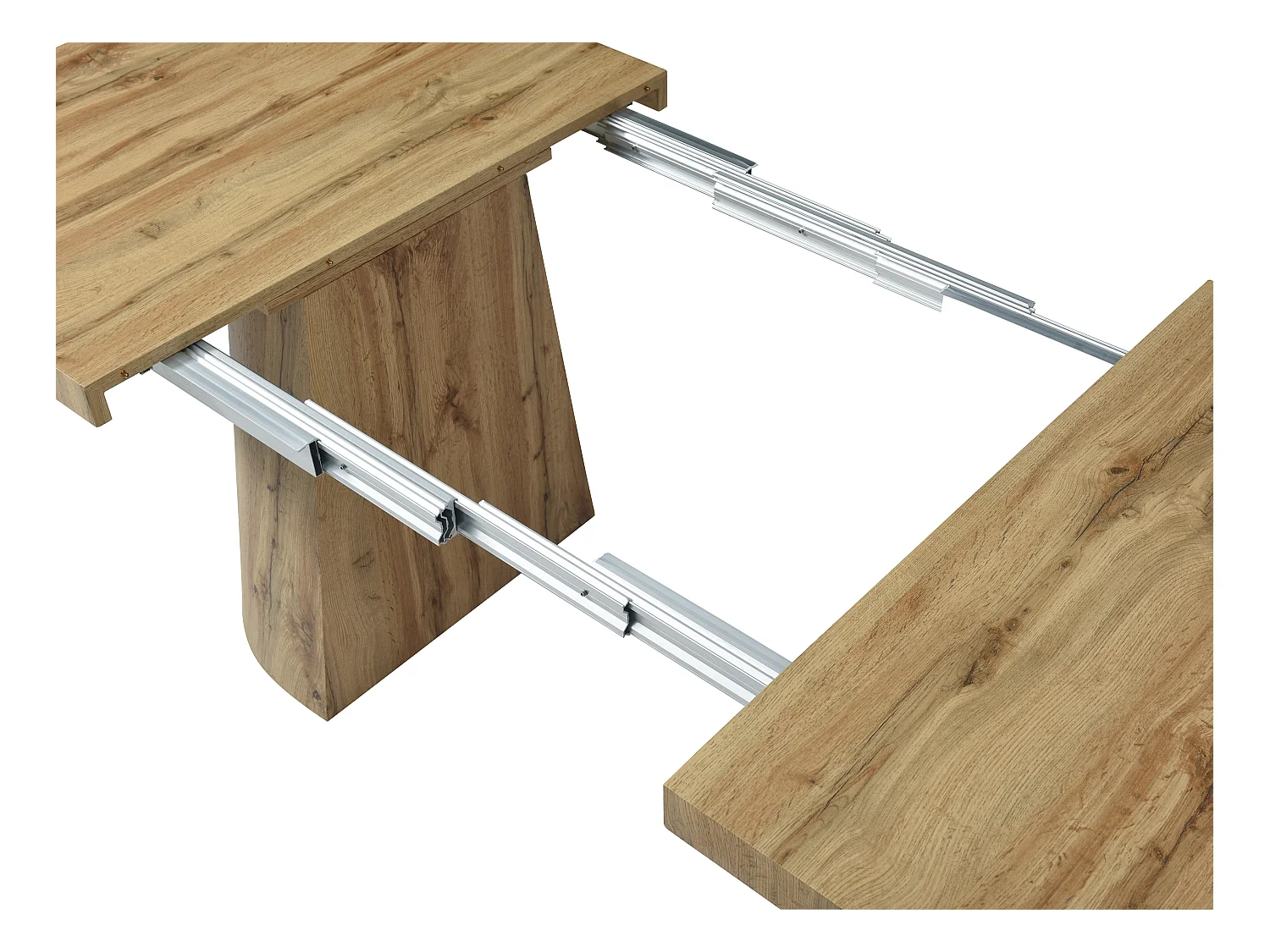Table à manger extensible 6 à +12 personnes en MDF - Naturel Clair - CLOEVA