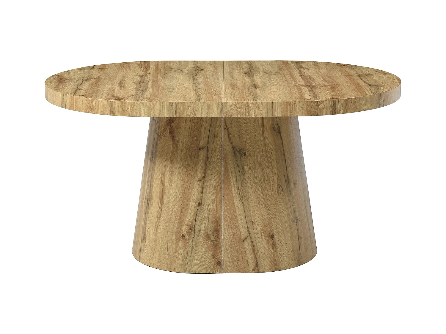 Table à manger extensible 6 à +12 personnes en MDF - Naturel Clair - CLOEVA