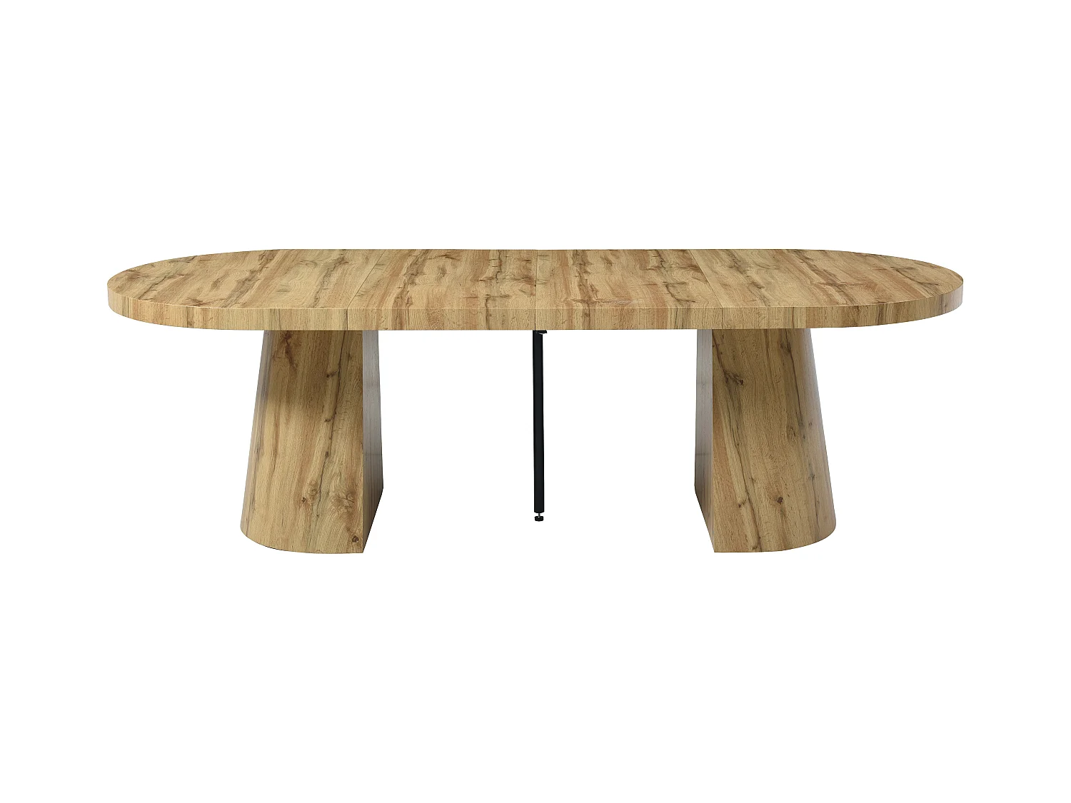 Table à manger extensible 6 à +12 personnes en MDF - Naturel Clair - CLOEVA