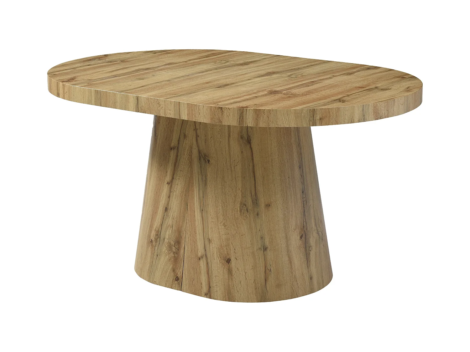 Table à manger extensible 6 à +12 personnes en MDF - Naturel Clair - CLOEVA