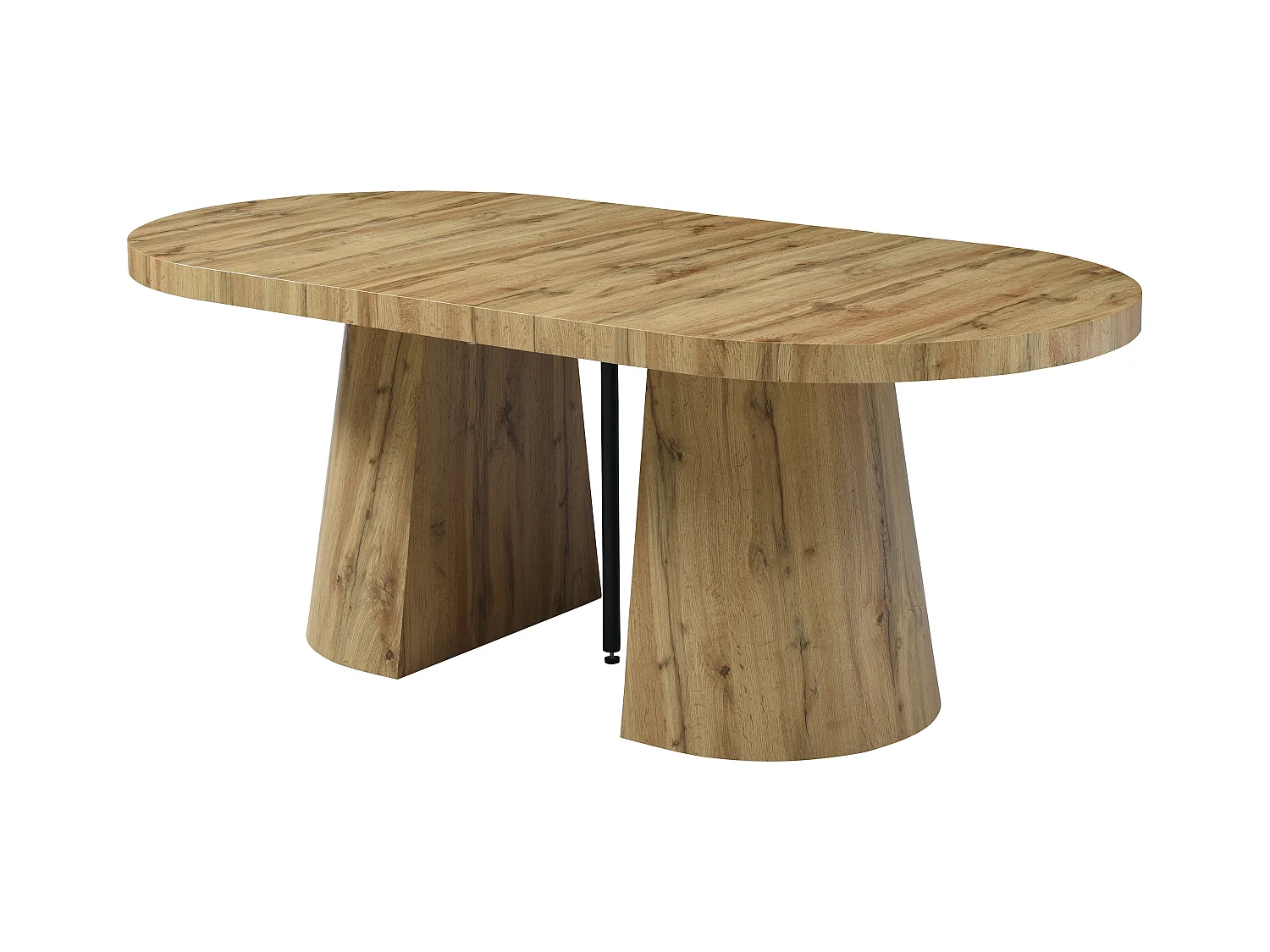 Table à manger extensible 6 à +12 personnes en MDF - Naturel Clair - CLOEVA