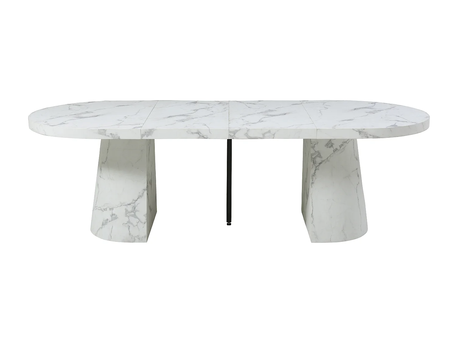 Mesa de jantar extensível 6 a 12 lugares em MDF efeito mármore branco - CLOEVA