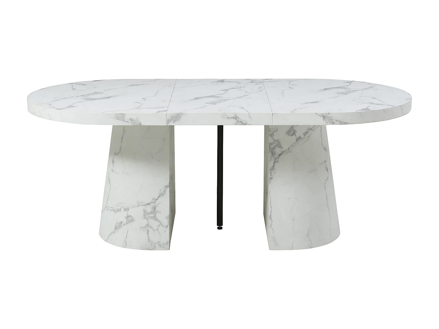 Mesa de jantar extensível 6 a 12 lugares em MDF efeito mármore branco - CLOEVA