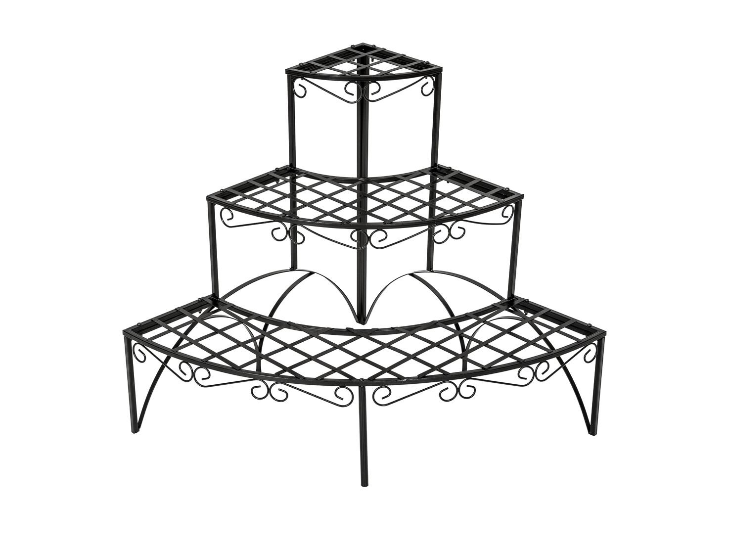 Etagère pour plantes angle 3 niveaux à 3 niveaux avec ornements