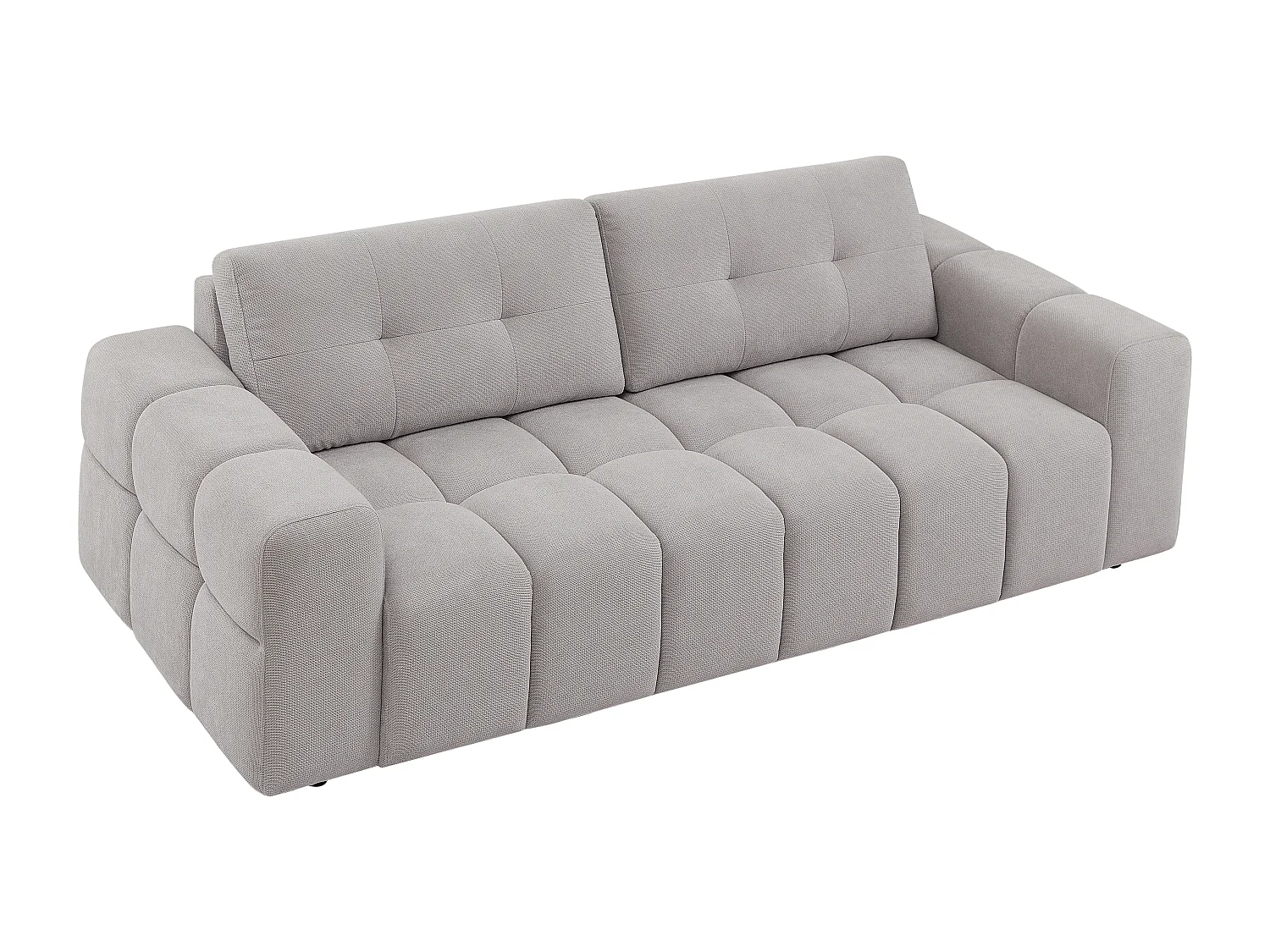 Zitbank 3 plaatsen in lichtgrijze textuurstof SOPELANA