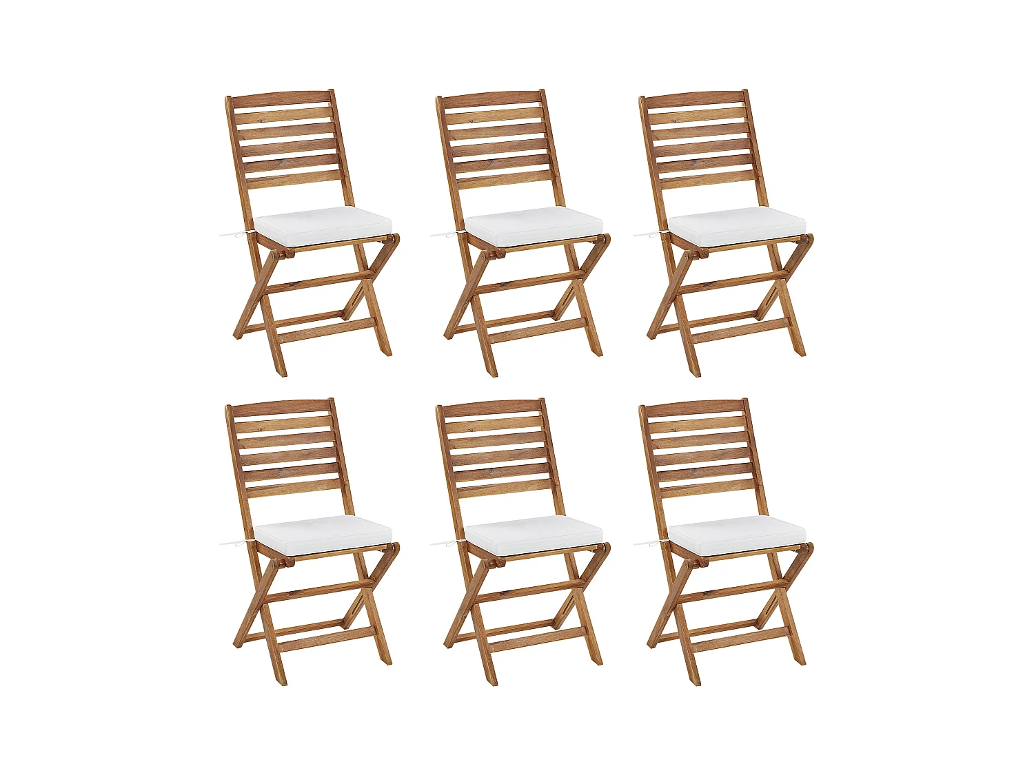 Conjunto de 6 cojines para sillas de jardín TOLVE 39 x 31 cm Blanco crema