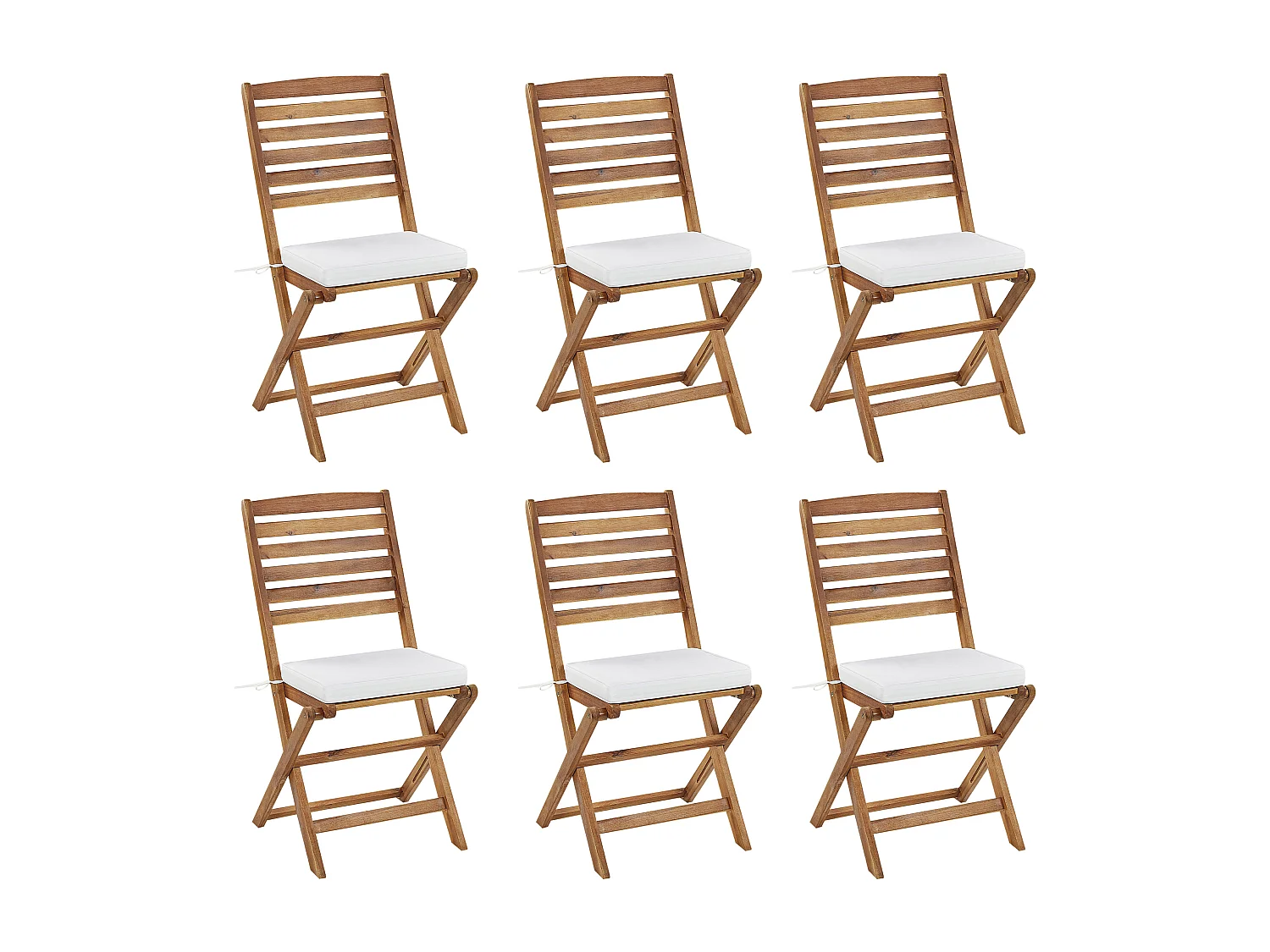 Lot de 6 coussins pour chaises de jardin TOLVE 39 x 31 cm Blanc cassé