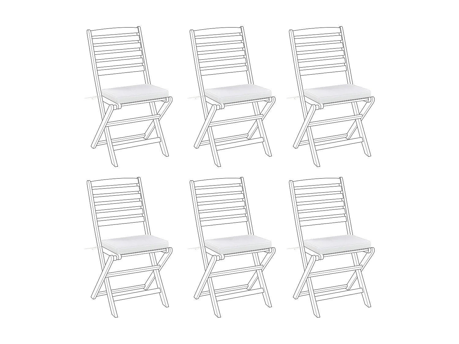 Lot de 6 coussins pour chaises de jardin TOLVE 39 x 31 cm Blanc cassé
