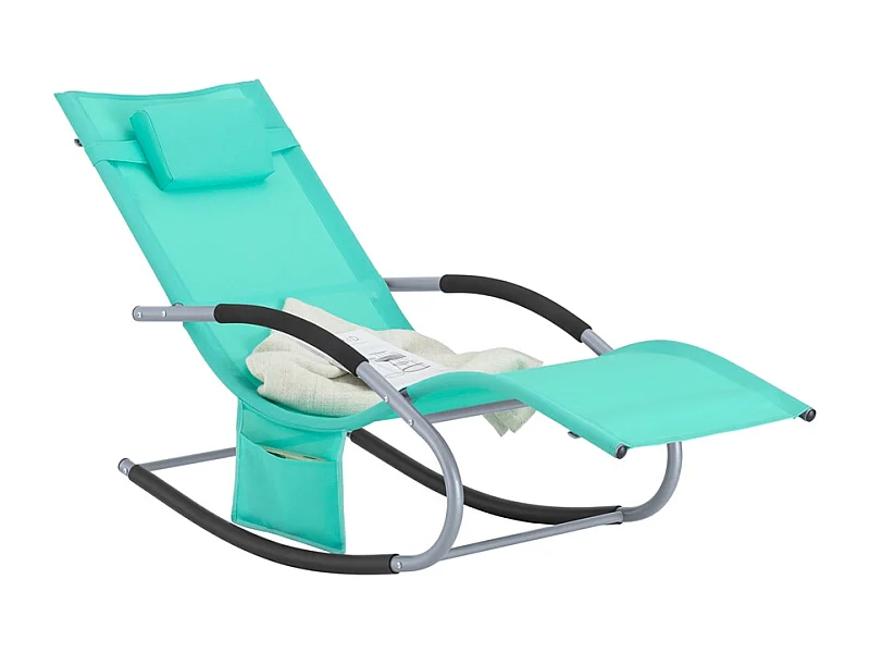 Tumbona Mecedora Con Almohada Y Bolsillo OGS28-TB SoBuy