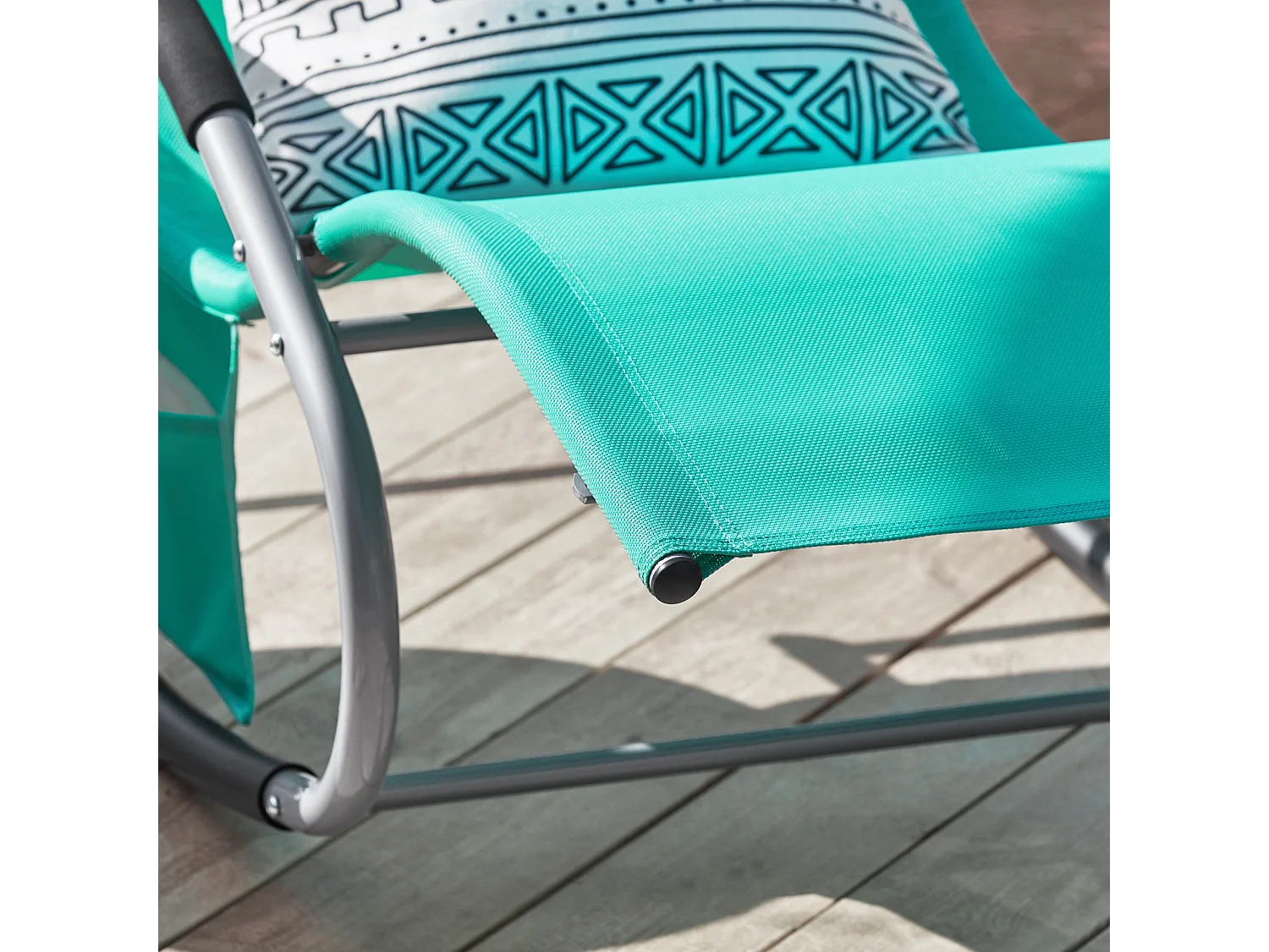 SoBuy OGS28-TB Chaise Longue Transat de Jardin Bascule avec Appui-tête Réglable et Pochette latérale | Prévente