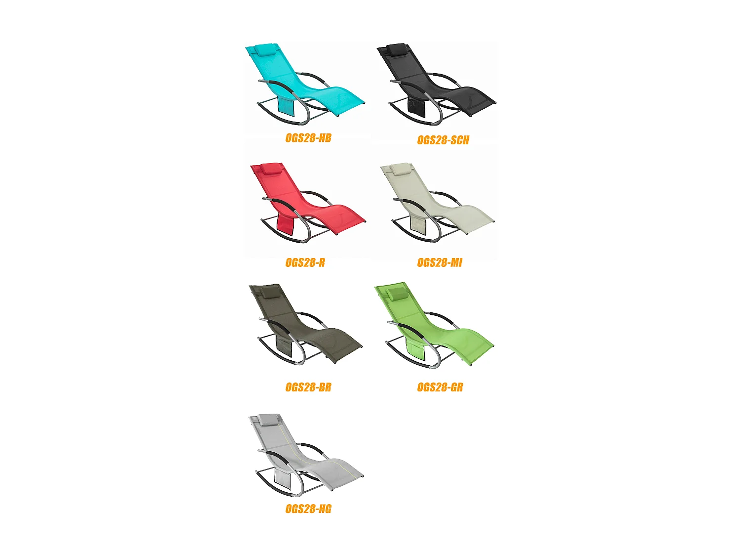 SoBuy Chaise Longue Transat de Jardin Bascule avec Appui-Tête Réglable, Pochette de Rangement et Repose-Pieds, Noir, OGS28-SCHx2