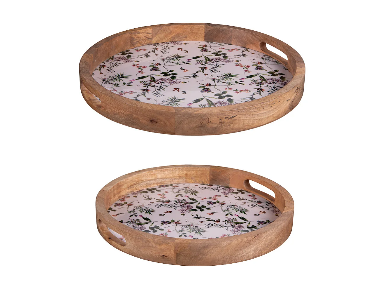 Set de 2 plateaux ronds Champêtre 35 et 40 cm