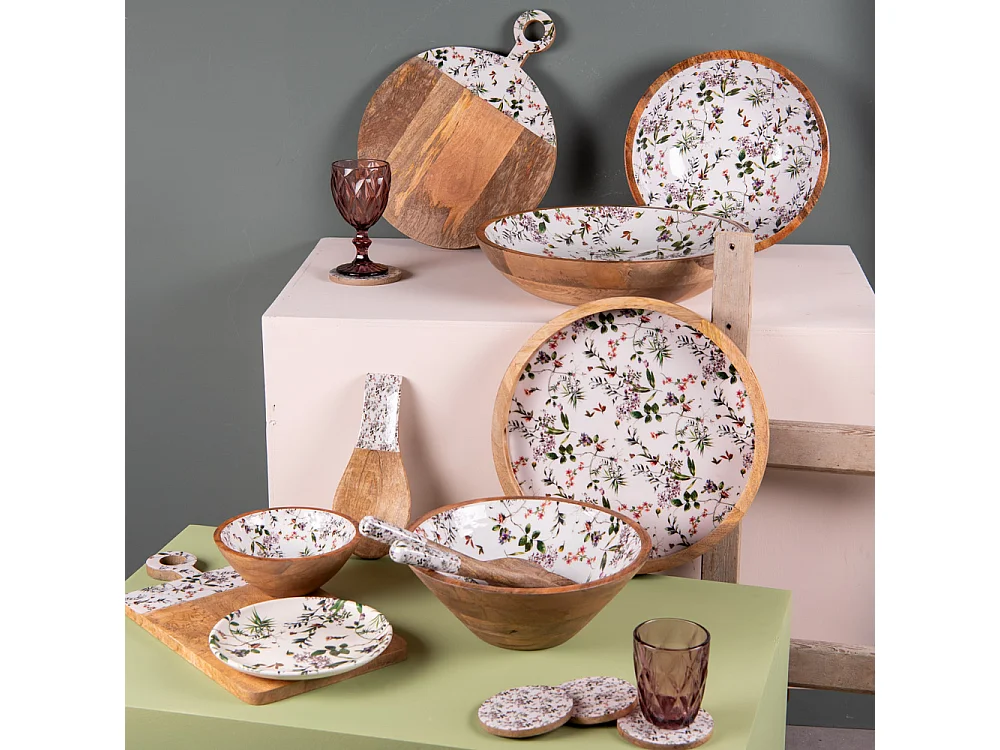 Set de 2 plateaux ronds Champêtre 35 et 40 cm