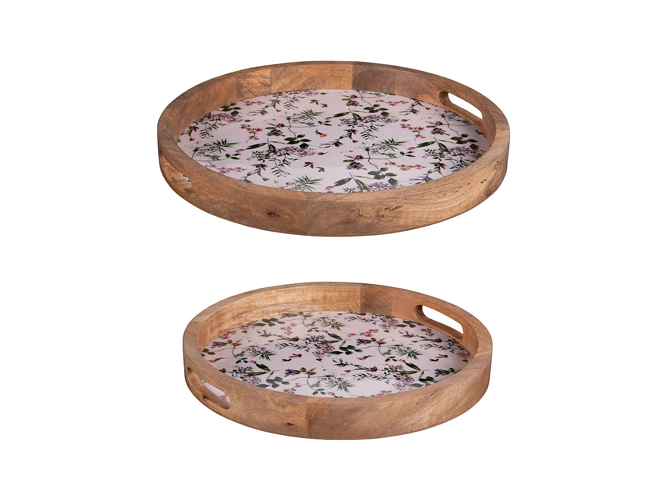 Set de 2 plateaux ronds Champêtre 35 et 40 cm
