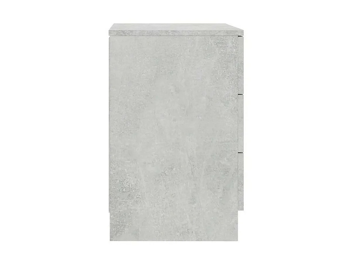 Table de chevet 3 tiroirs bois effet béton Metiu - Lot de 2