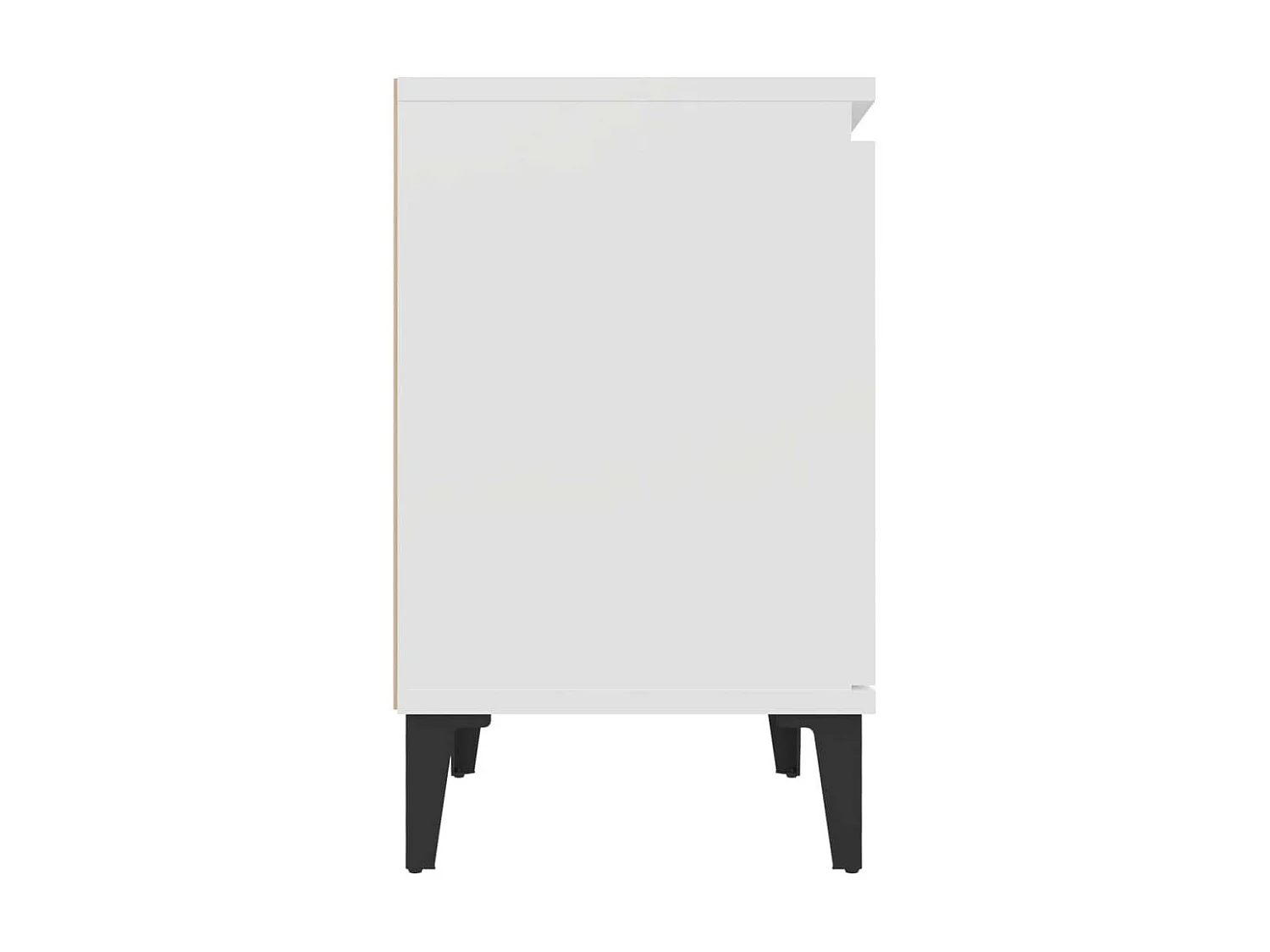 Table de chevet avec pieds en métal Blanc 40x30x50