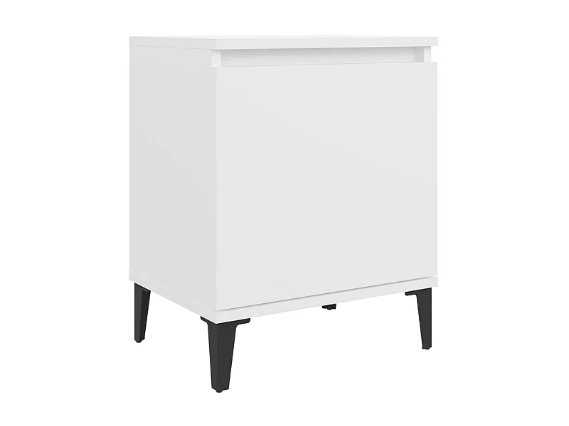 Table de chevet avec pieds en métal Blanc 40x30x50