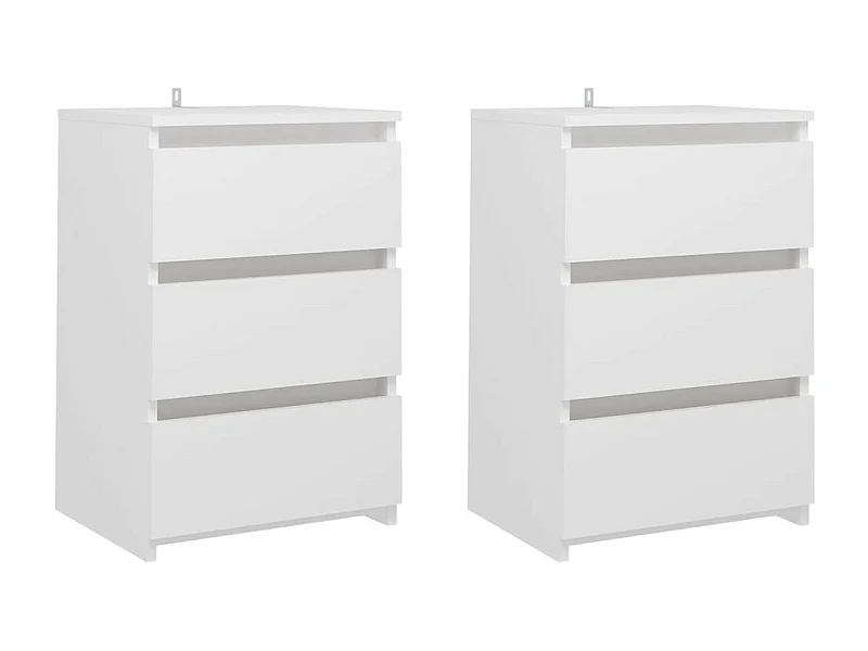 Tables de chevet 2 pcs Blanc 40x35x62,5