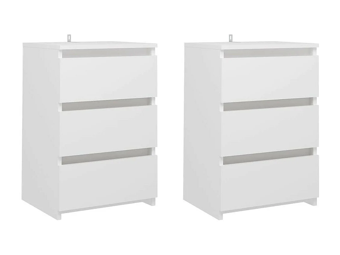 Tables de chevet 2 pcs Blanc 40x35x62,5