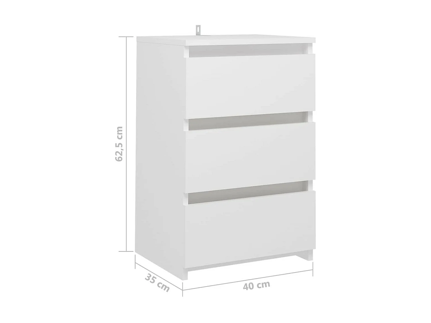 Tables de chevet 2 pcs Blanc 40x35x62,5