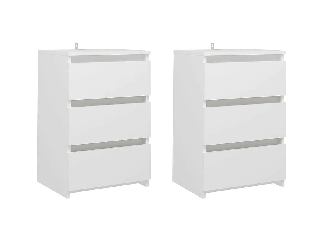Tables de chevet 2 pcs Blanc 40x35x62,5