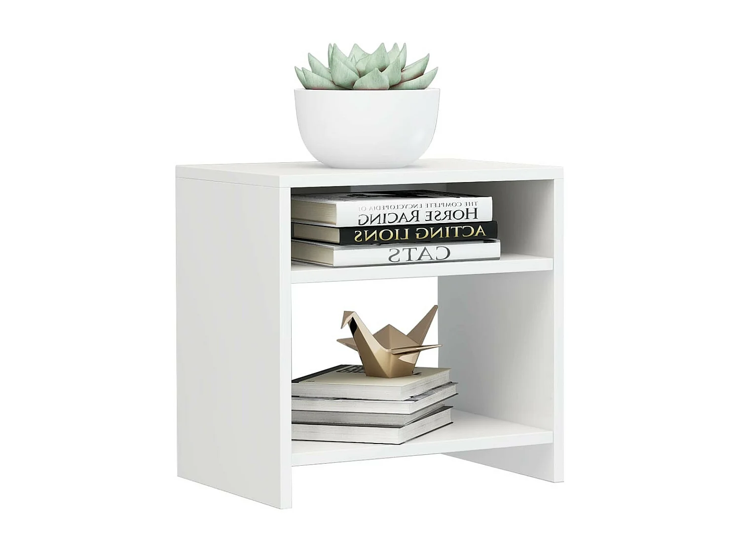 Table de chevet Blanc brillant 40 x 30x40 - Lot de 2