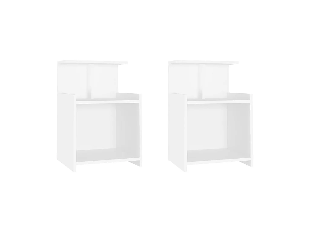 Tables de chevet 2 pcs Blanc 40x35x60