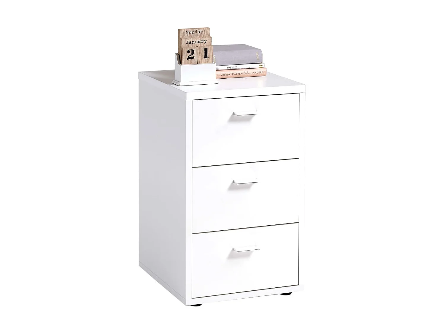 Nachtkastje met 3 lades wit