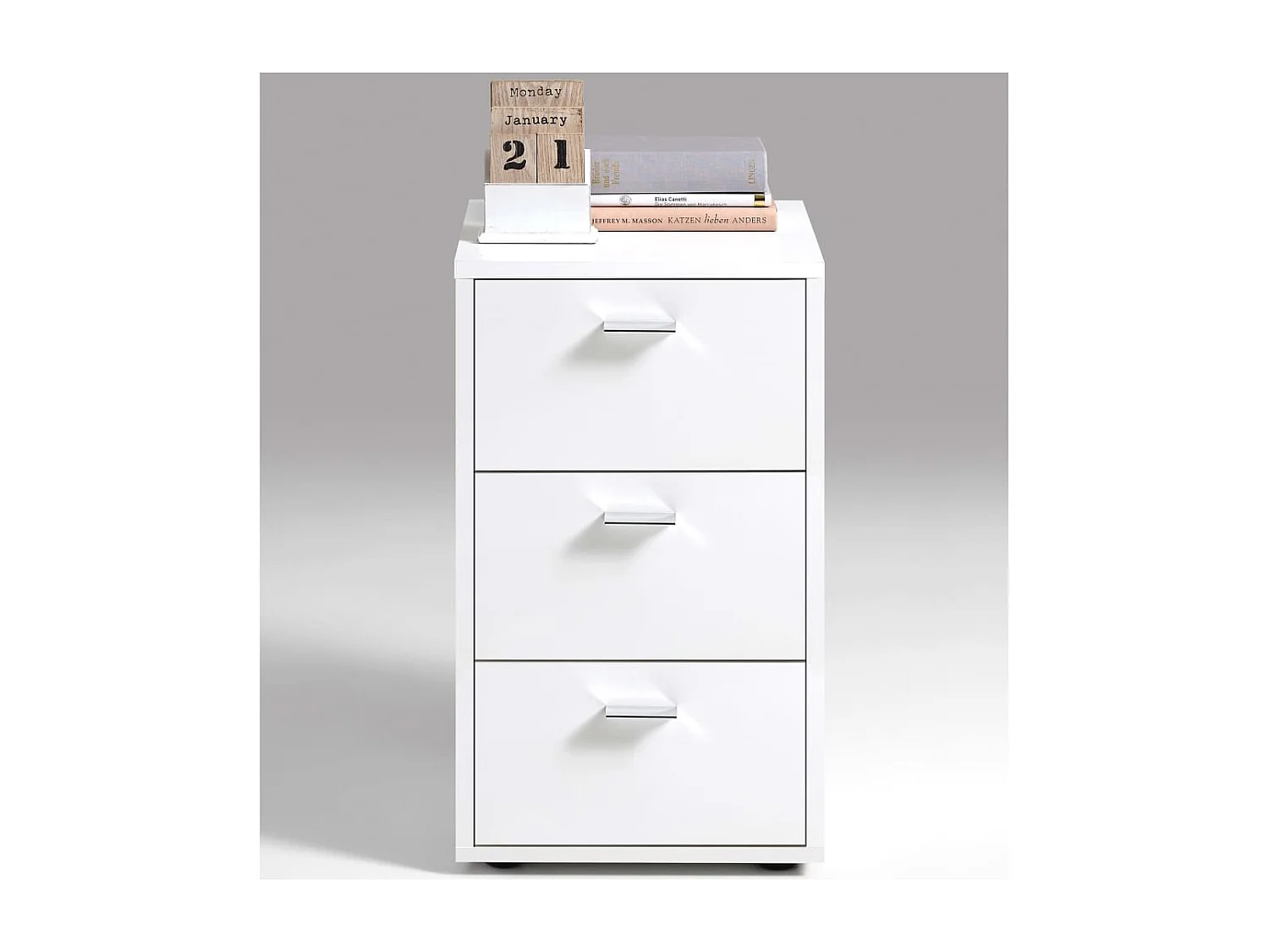 Nachtkastje met 3 lades wit