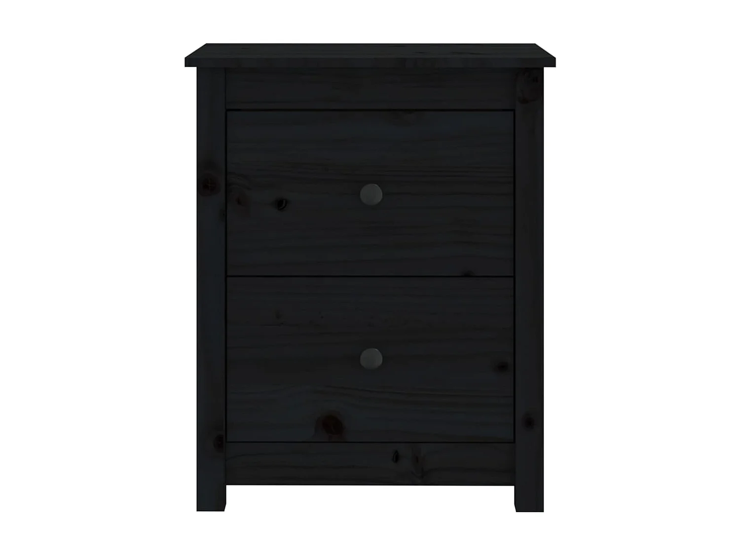 Tables de chevet 2 pcs Noir 50x35x61,5 Bois de pin massif