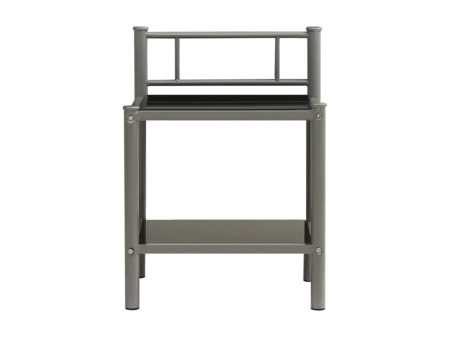 Tables de chevet 2 pcs Gris et noir Métal et verre