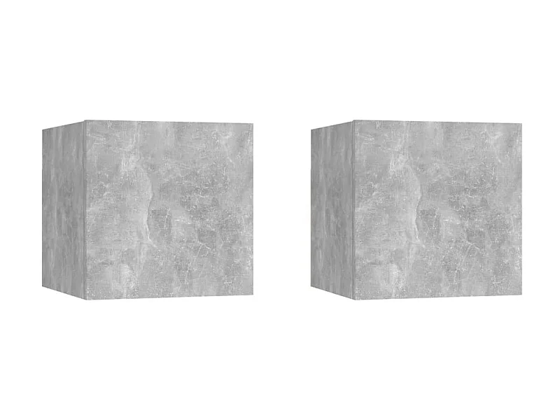 Tables de chevet suspendu 2 pcs Gris béton 30,5x30x30