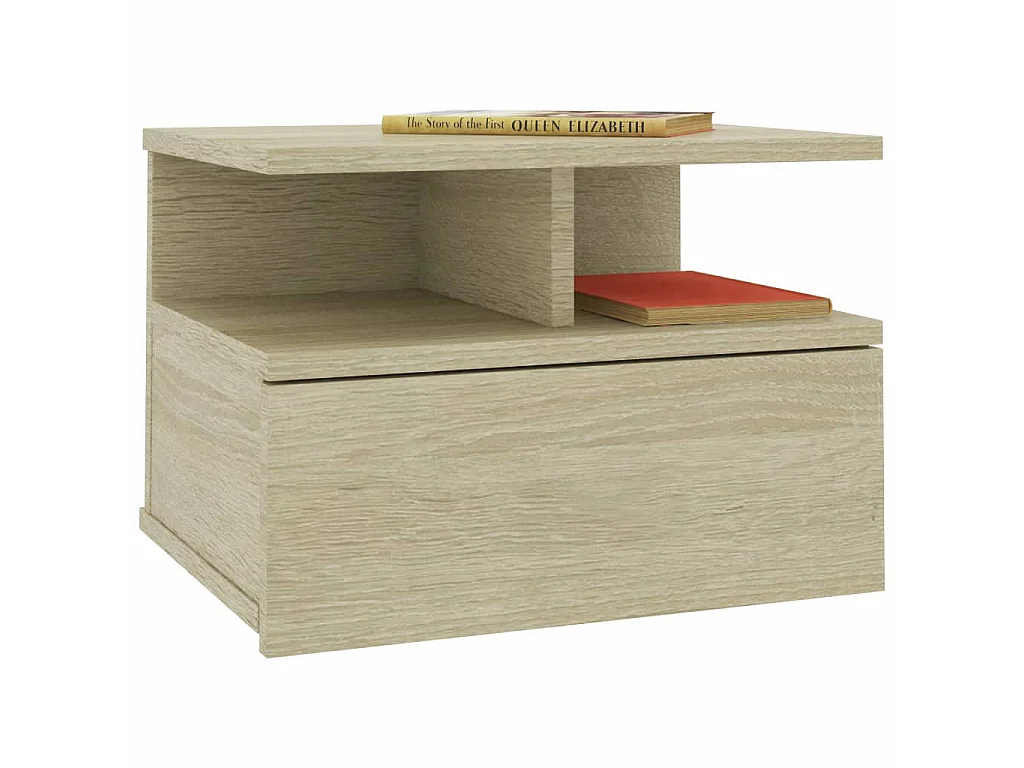 Tables de chevet flottantes 2 pcs Chêne sonoma 40x31x27