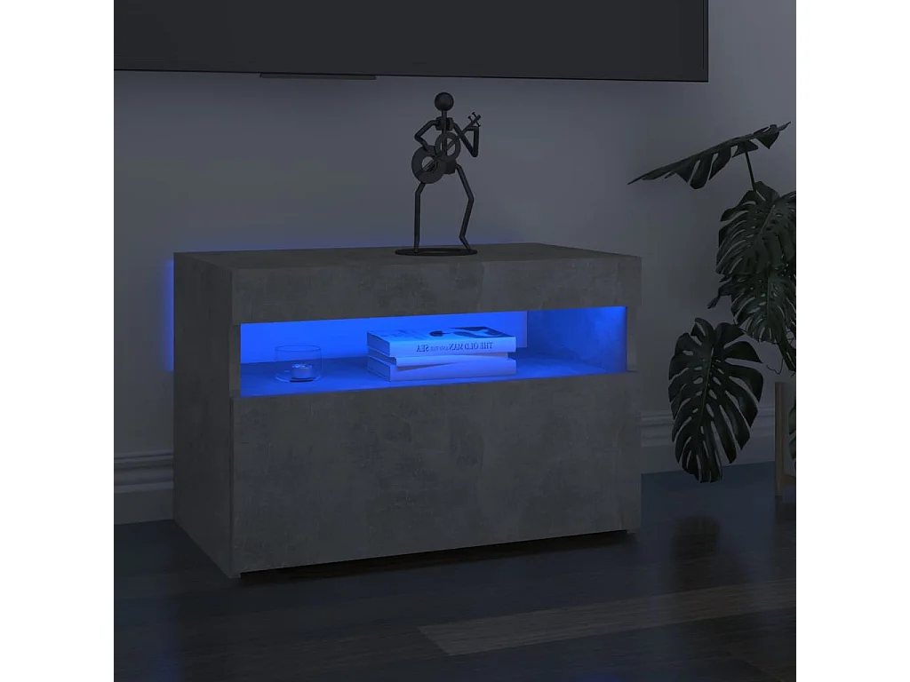 Chevet avec lumières LED Gris béton 60x35x40