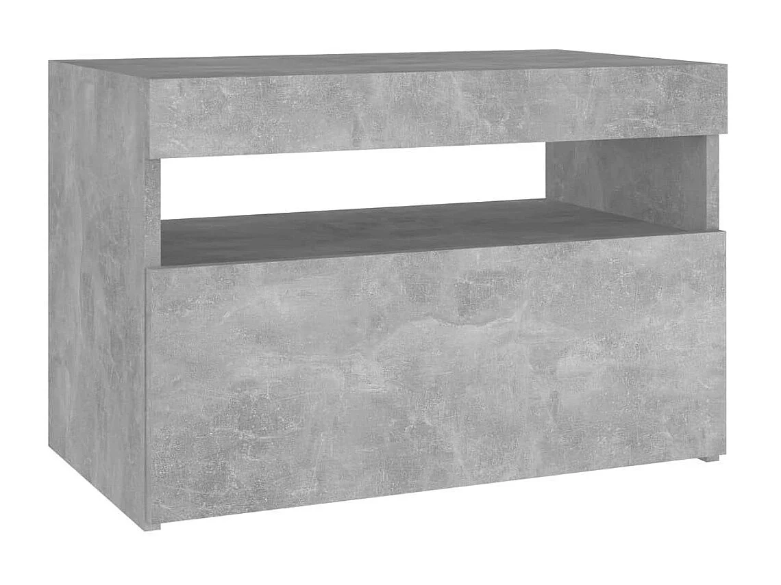 Chevet avec lumières LED Gris béton 60x35x40