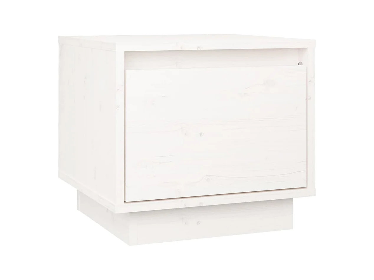 Table de chevet Blanc 35x34x32 Bois de pin solide