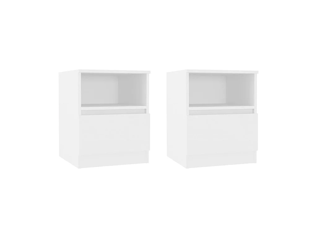 Tables de chevet 2 pcs Blanc 40x40x50 2