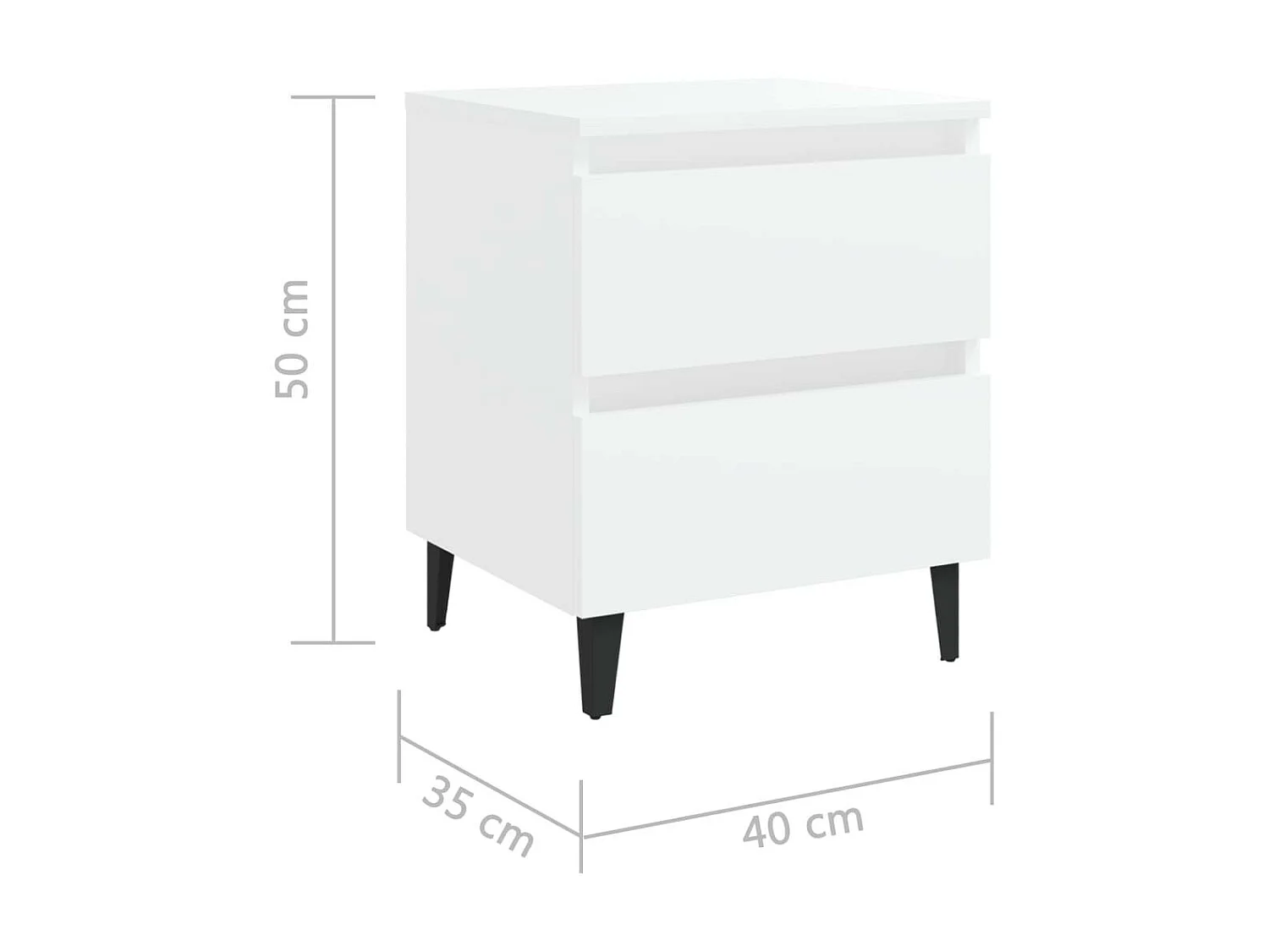 Tables de chevet 2 pcs Blanc 40x35x50