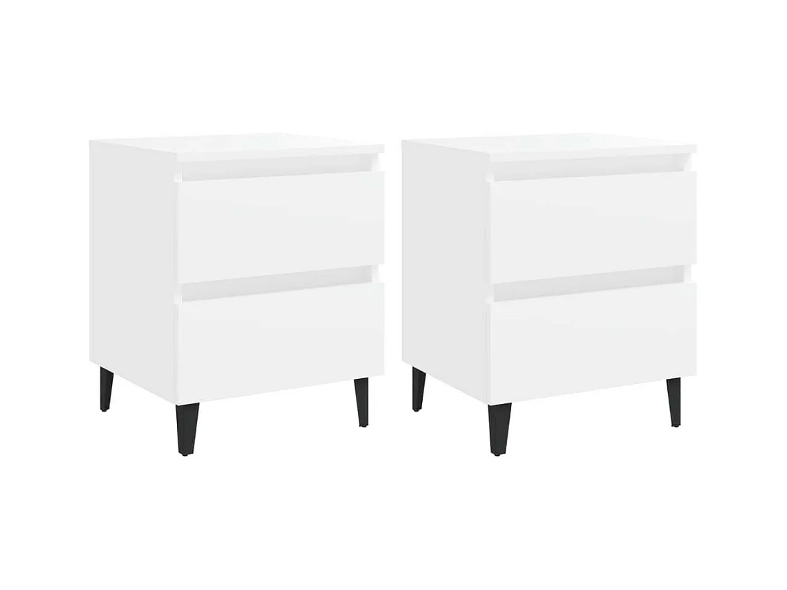 Tables de chevet 2 pcs Blanc 40x35x50