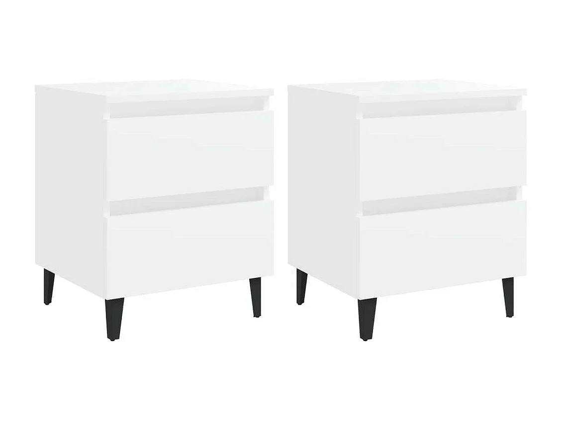 Tables de chevet 2 pcs Blanc 40x35x50