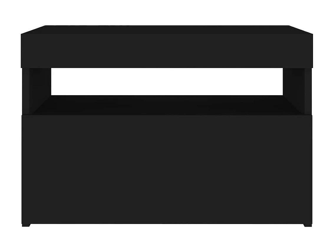 Chevet avec lumières LED Noir 60x35x40