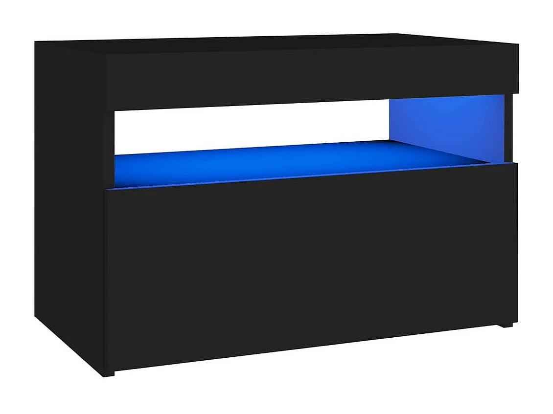 Chevet avec lumières LED Noir 60x35x40