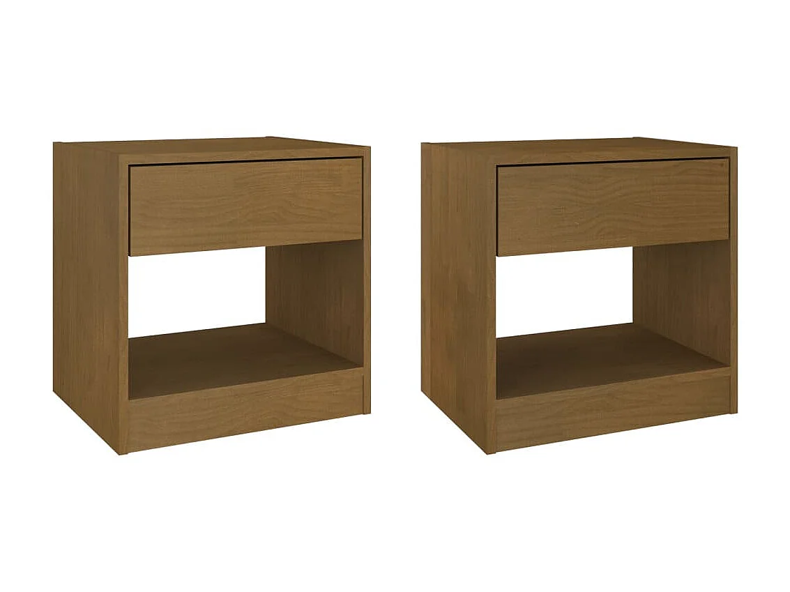 Tables de chevet 2 pcs Marron miel 40x31x40 Bois de pin