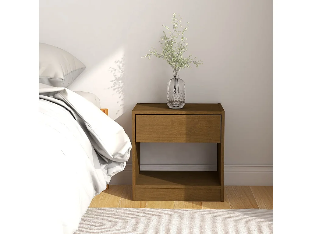 Tables de chevet 2 pcs Marron miel 40x31x40 Bois de pin