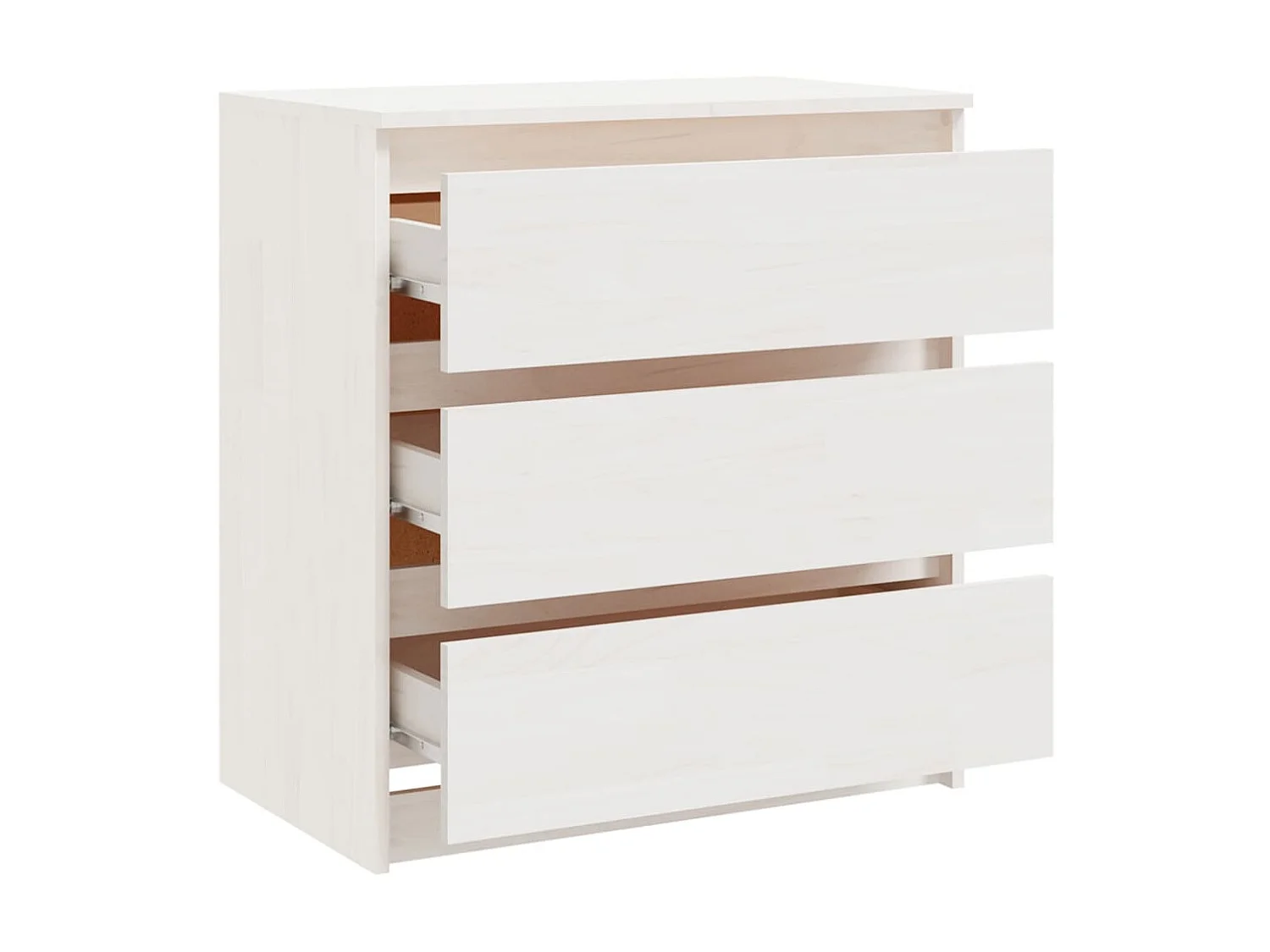 Table de chevet Blanc 60x36x64 Bois de pin massif