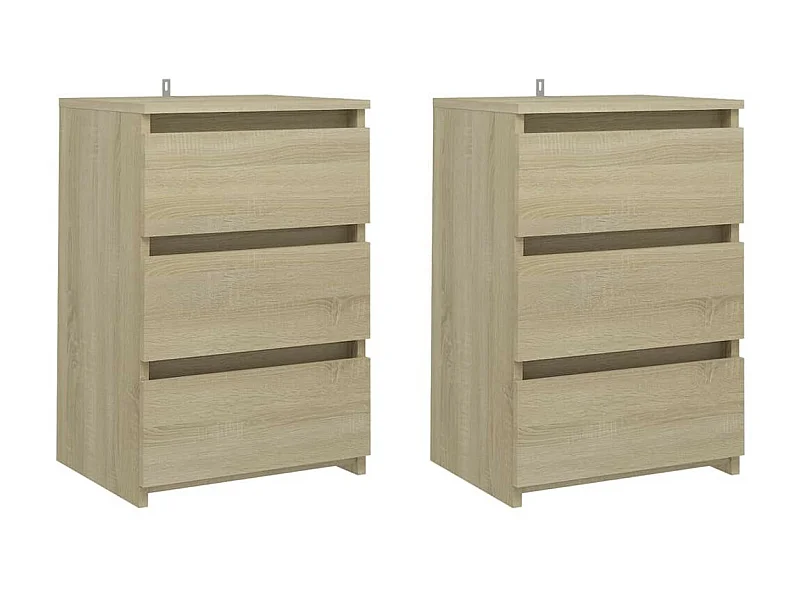 Tables de chevet 2 pcs Chêne sonoma 40x35x62,5