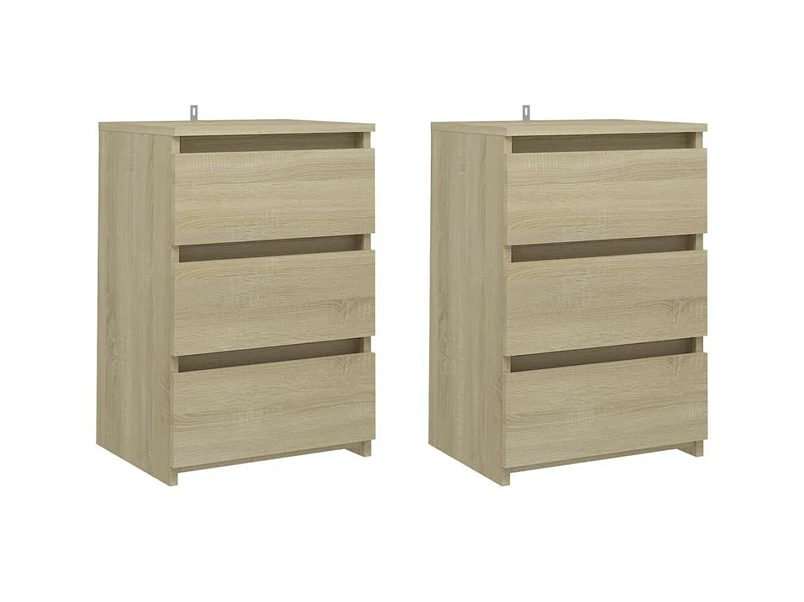Nachtkastjes 2 st 40x35x62,5 cm spaanplaat sonoma eikenkleurig