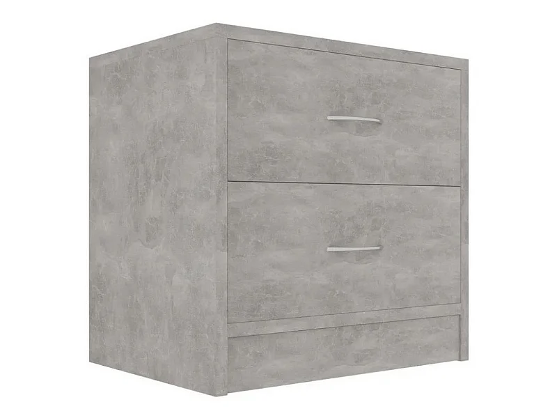 Table de chevet 2 tiroirs bois effet béton Romma - Lot de 2