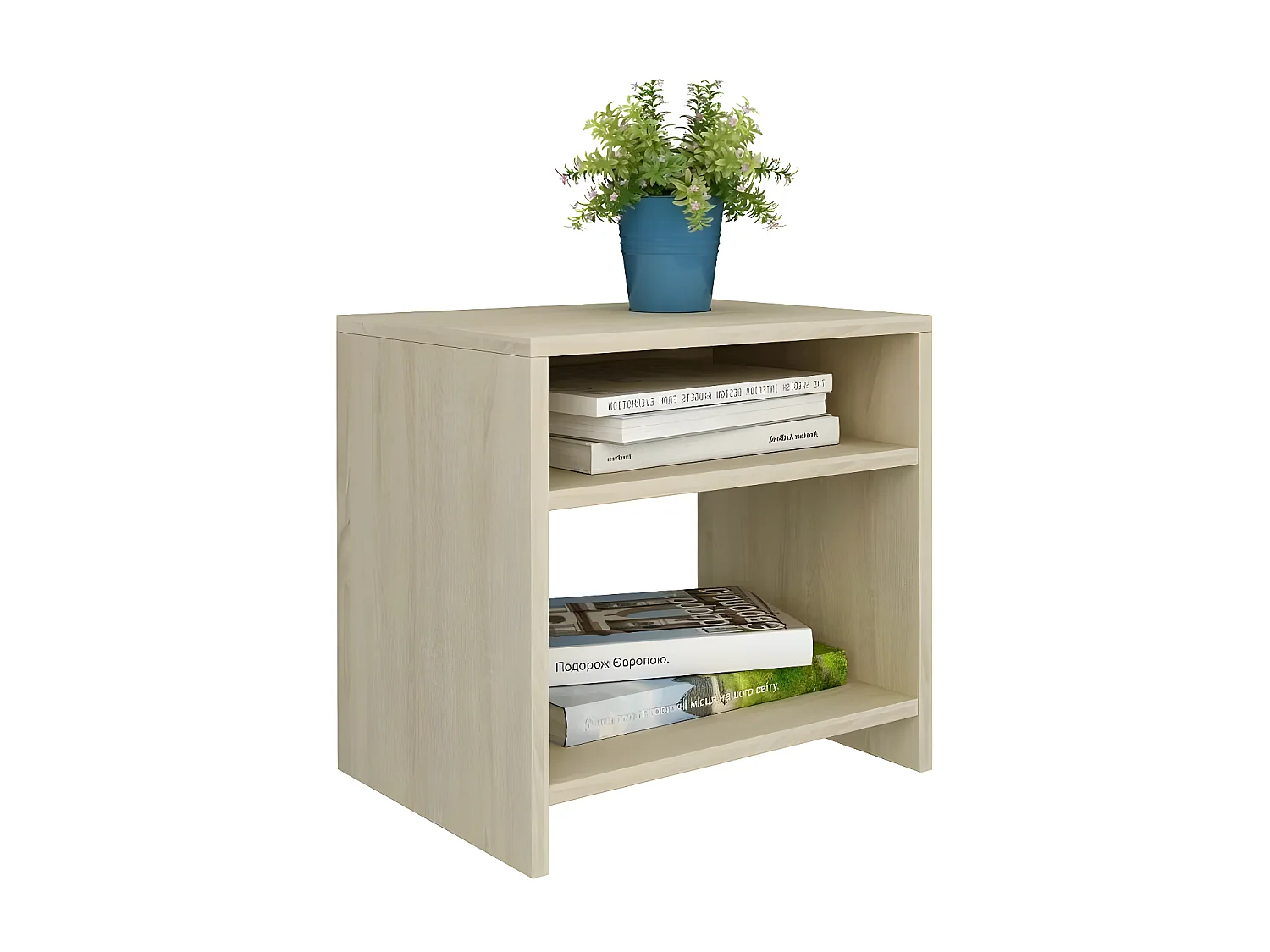 Table de chevet 2 étagères bois chêne sonoma Fefi