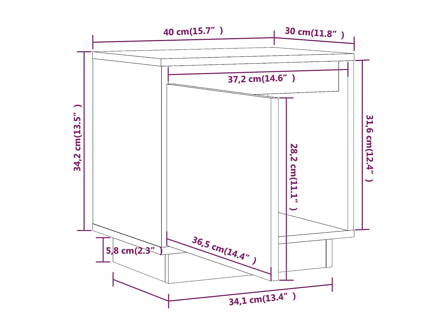 Tables de chevet 2pcs Marron miel 40x30x40 Bois de pin solide 2